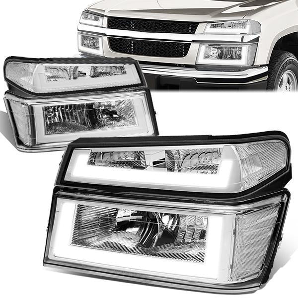 led-drl-04-12-colorado-canyon-headlights-bumper-lamps-chrome-housing-clear-corner-hl-lb-ccol044p-ch-cl1 - 1