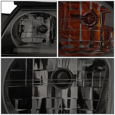 D-Motoring - Headlights - LED DRL - Smoked Lens - Clear Corner - Plug-n-Play - Pair - 00-05 Chevy Impala - 5