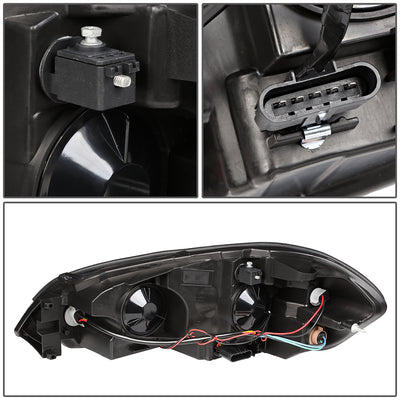D-Motoring - Headlights - LED DRL - Black Housing - Amber Corner - Plug-n-Play - Pair - Chevy Monte Carlo / Impala / Impala Limited - 7
