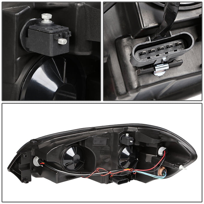 D-Motoring - Headlights - LED DRL - Black Housing - Amber Corner - Plug-n-Play - Pair - Chevy Monte Carlo / Impala / Impala Limited - 7