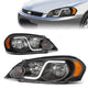 06-16 Chevy Monte Carlo Impala Impala Limited Headlights - LED DRL - Black Housing - Amber Corner - Plug-n-Play - Pair