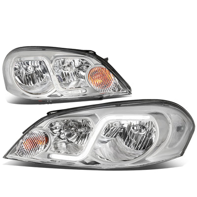 D-Motoring - Headlights - LED DRL - Chrome Housing - Clear Lens - Clear Corner - Plug-n-Play - Pair - Chevy Monte Carlo / Impala / Impala Limited - 1