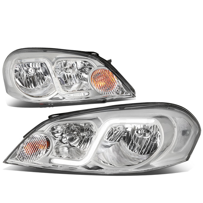 D-Motoring - Headlights - LED DRL - Chrome Housing - Clear Lens - Clear Corner - Plug-n-Play - Pair - Chevy Monte Carlo / Impala / Impala Limited - 1