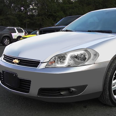 D-Motoring - Headlights - LED DRL - Chrome Housing - Clear Lens - Clear Corner - Plug-n-Play - Pair - Chevy Monte Carlo / Impala / Impala Limited - 8
