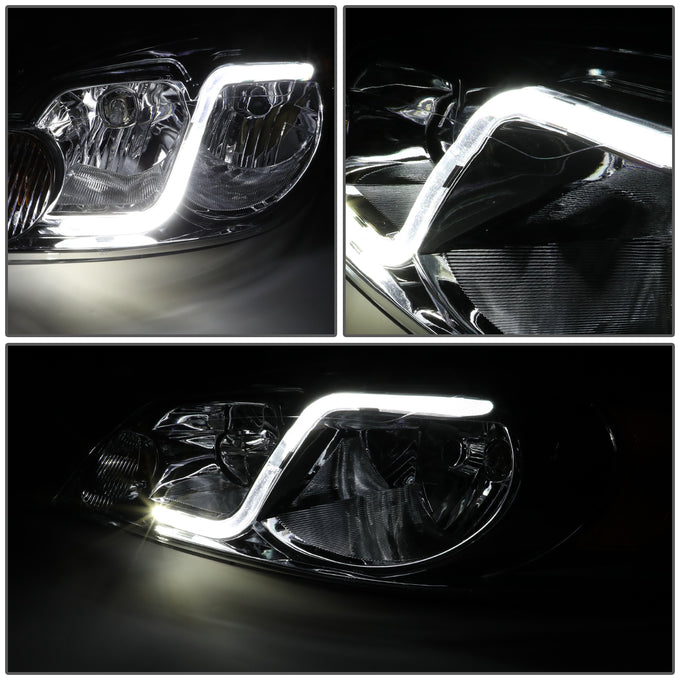 D-Motoring - Headlights - LED DRL - Chrome Housing - Clear Lens - Clear Corner - Plug-n-Play - Pair - Chevy Monte Carlo / Impala / Impala Limited - 4
