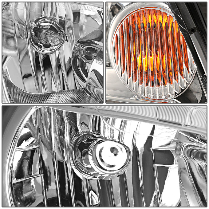 D-Motoring - Headlights - LED DRL - Chrome Housing - Clear Lens - Clear Corner - Plug-n-Play - Pair - Chevy Monte Carlo / Impala / Impala Limited - 6