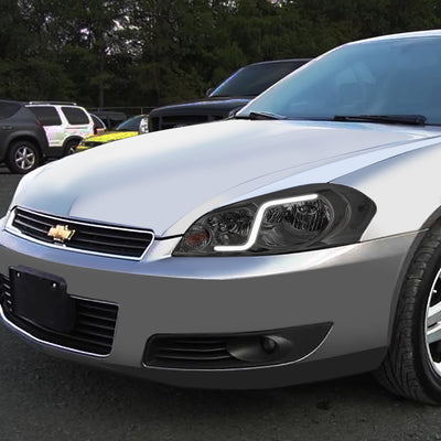 D-Motoring - Headlights - LED DRL - Smoked Lens - Clear Corner - Plug-n-Play - Pair - Chevy Monte Carlo / Impala / Impala Limited - 8