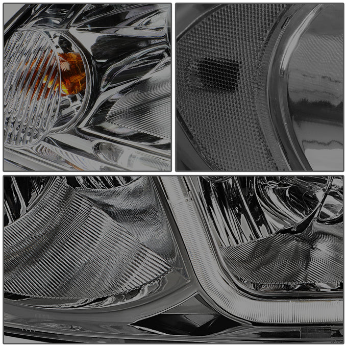 D-Motoring - Headlights - LED DRL - Smoked Lens - Clear Corner - Plug-n-Play - Pair - Chevy Monte Carlo / Impala / Impala Limited - 6