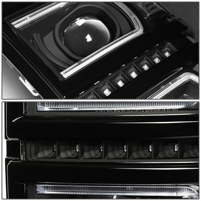 D-Motoring - Headlights - LED DRL+U Halo - Black Housing - Clear Lens - Clear Corner - Plug-n-Play - Pair - 14-15 Chevrolet Silverado 1500 - 4