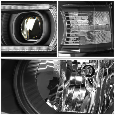 D-Motoring - Headlights - LED DRL+U Halo - Black Housing - Clear Lens - Clear Corner - Plug-n-Play - Pair - 14-15 Chevrolet Silverado 1500 - 5