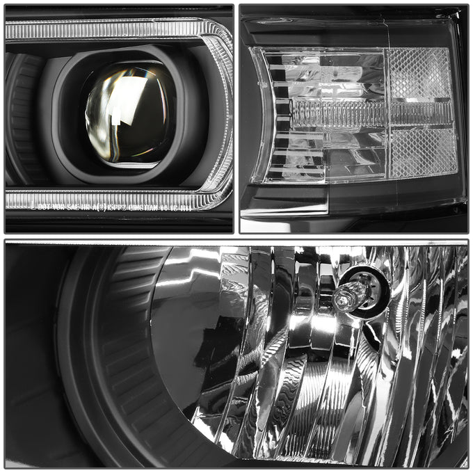 D-Motoring - Headlights - LED DRL+U Halo - Black Housing - Clear Lens - Clear Corner - Plug-n-Play - Pair - 14-15 Chevrolet Silverado 1500 - 5