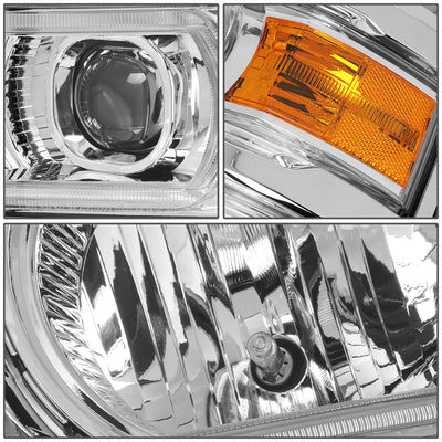 D-Motoring - Headlights - LED DRL+U Halo - Clear Lens - Amber Corner - Plug-n-Play - Pair - 14-15 Chevrolet Silverado 1500 - 5