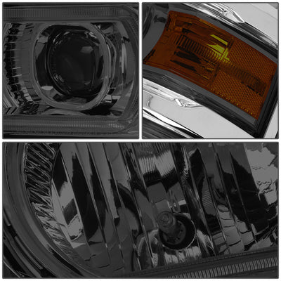 D-Motoring - Headlights - LED DRL+U Halo - Smoked Lens - Amber Corner - Plug-n-Play - Pair - 14-15 Chevrolet Silverado 1500 - 5