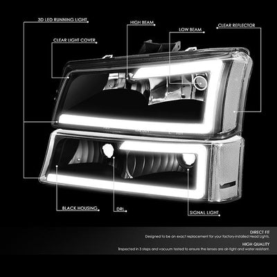 led-drl-03-07-chevy-silverado-1500-2500-3500-avalanche-headlights-bumper-lamps-hl-lb-csil03-bk-cl1 - 2