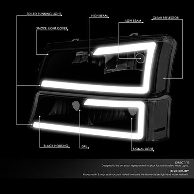 led-drl-03-07-chevy-silverado-1500-2500-3500-avalanche-headlights-bumper-lamps-hl-lb-csil03-bk-sm-cl1 - 2