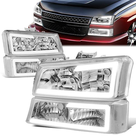 led-drl-03-07-chevy-silverado-1500-2500-3500-avalanche-headlights-bumper-lamps-hl-lb-csil03-ch-cl1 - 1
