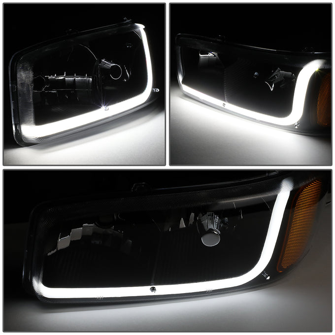 D-Motoring - Headlights - LED DRL - Black Housing - Amber Corner - Plug-n-Play - Pair - GMC SIERRA C3 / 1500 DENALI / CLASSIC / GMC YUKON DENALI / XL 1500 DENALI - 3