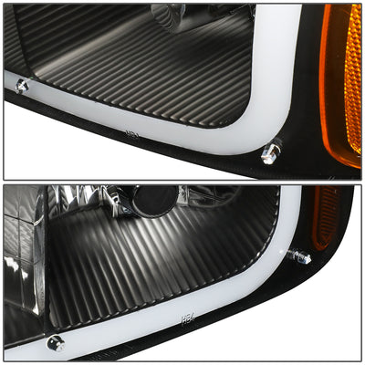 D-Motoring - Headlights - LED DRL - Black Housing - Amber Corner - Plug-n-Play - Pair - GMC SIERRA C3 / 1500 DENALI / CLASSIC / GMC YUKON DENALI / XL 1500 DENALI - 4