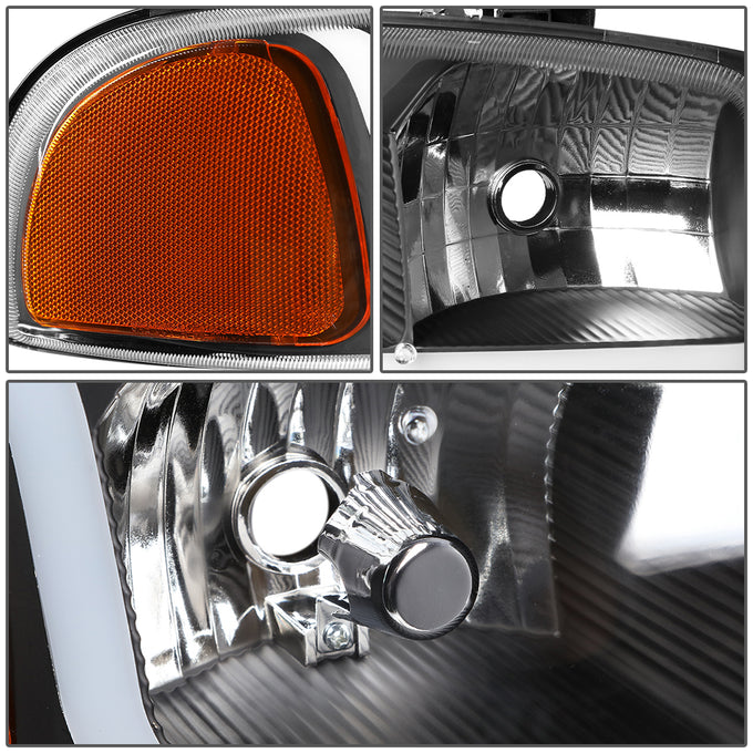 D-Motoring - Headlights - LED DRL - Black Housing - Amber Corner - Plug-n-Play - Pair - GMC SIERRA C3 / 1500 DENALI / CLASSIC / GMC YUKON DENALI / XL 1500 DENALI - 5