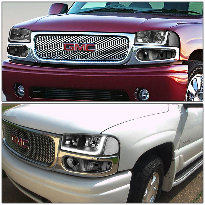 D-Motoring - Headlights - LED DRL - Black Housing - Clear Corner - Plug-n-Play - Pair - GMC SIERRA C3 / 1500 DENALI / CLASSIC / GMC YUKON DENALI / XL 1500 DENALI - 7