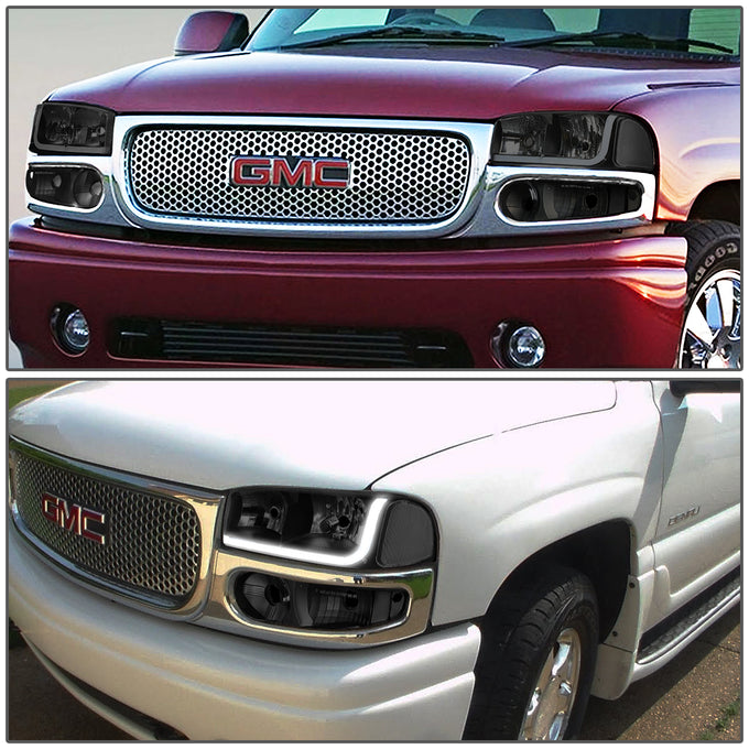 D-Motoring - Headlights - LED DRL - Black Housing - Smoked Lens - Clear Corner - Plug-n-Play - Pair - GMC SIERRA C3 / 1500 DENALI / CLASSIC / GMC YUKON DENALI / XL 1500 DENALI - 7