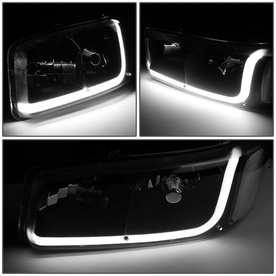D-Motoring - Headlights - LED DRL - Black Housing - Smoked Lens - Clear Corner - Plug-n-Play - Pair - GMC SIERRA C3 / 1500 DENALI / CLASSIC / GMC YUKON DENALI / XL 1500 DENALI - 3