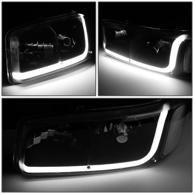 D-Motoring - Headlights - LED DRL - Black Housing - Smoked Lens - Clear Corner - Plug-n-Play - Pair - GMC SIERRA C3 / 1500 DENALI / CLASSIC / GMC YUKON DENALI / XL 1500 DENALI - 3