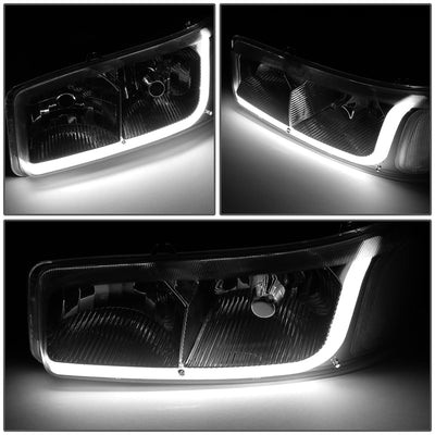 D-Motoring - Headlights - LED DRL - Smoked Lens - Clear Corner - Plug-n-Play - Pair - GMC SIERRA C3 / 1500 DENALI / CLASSIC / GMC YUKON DENALI / XL 1500 DENALI - 3