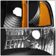 D-Motoring - Headlights - LED DRL - Black Housing - Clear Lens - Amber Corner - Plug-n-Play - Pair - Dodge Ram 1500 / 2500 / 3500 - 4