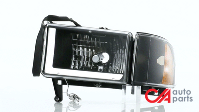 headlights-black-housing-amber-corner-led-drl-pair-dodge-ram-1500-2500-3500-hl-lb-dr944-bk-am - 3