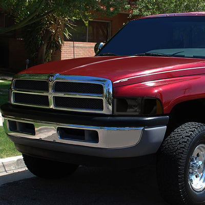 D-Motoring - Headlights - LED DRL - Black Housing - Smoked Lens - Amber Corner - Plug-n-Play - Pair - Dodge Ram 1500 / 2500 / 3500 - 7