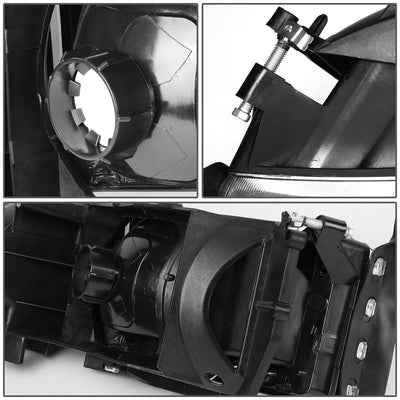 D-Motoring - Headlights - LED DRL - Black Housing - Smoked Lens - Amber Corner - Plug-n-Play - Pair - Dodge Ram 1500 / 2500 / 3500 - 5