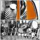 D-Motoring - Headlights - LED DRL - Chrome Housing - Clear Lens - Amber Corner - Plug-n-Play - Pair - Dodge Ram 1500 / 2500 / 3500 - 4