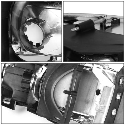 D-Motoring - Headlights - LED DRL - Chrome Housing - Clear Lens - Amber Corner - Plug-n-Play - Pair - Dodge Ram 1500 / 2500 / 3500 - 5