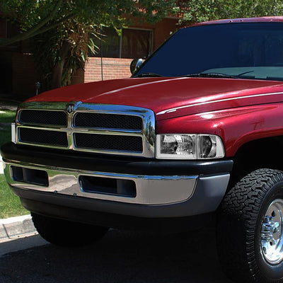 D-Motoring - Headlights - LED DRL - Chrome Housing - Clear Lens - Clear Corner - Plug-n-Play - Pair - Dodge Ram 1500 / 2500 / 3500 - 7