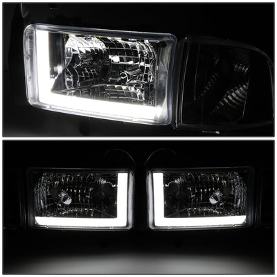 D-Motoring - Headlights - LED DRL - Chrome Housing - Clear Lens - Clear Corner - Plug-n-Play - Pair - Dodge Ram 1500 / 2500 / 3500 - 3