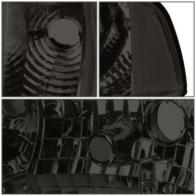 D-Motoring - Headlights - LED DRL - Smoked Lens - Clear Corner - Plug-n-Play - Pair - 94-01 Dodge Ram 1500 / 2500 / 3500 - 4