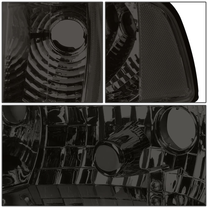 D-Motoring - Headlights - LED DRL - Smoked Lens - Clear Corner - Plug-n-Play - Pair - 94-01 Dodge Ram 1500 / 2500 / 3500 - 4