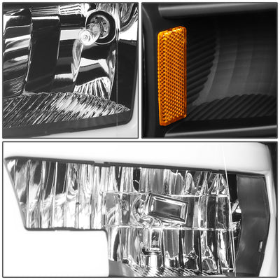 D-Motoring - Headlights - LED DRL Tube - Black Housing - Clear Lens - Amber Corner - Plug-n-Play - Pair - 15-17 Ford F-150 - 4