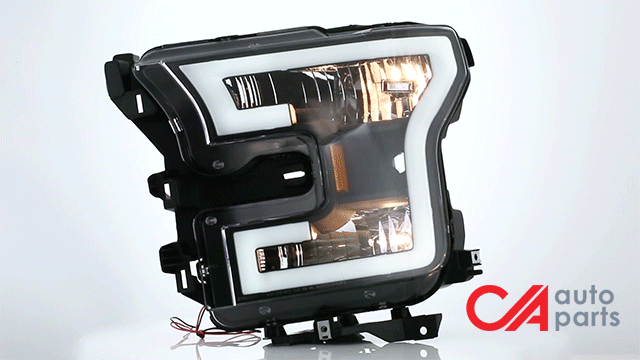 headlights-led-drl-tube-black-housing-clear-lens-amber-corner-plug-n-play-pair-15-17-ford-f-150-hl-lb-f15015-bk-am - 2