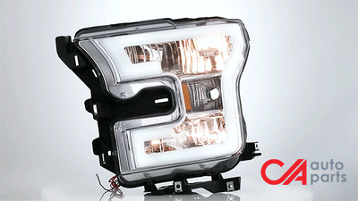 headlights-led-drl-tube-chrome-housing-clear-lens-amber-corner-plug-n-play-pair-15-17-ford-f-150-hl-lb-f15015-ch-am - 9