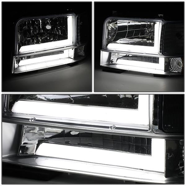 LED DRL Headlights92-96 Ford F-150 F-250 F-350 Bronco - CA Auto Parts