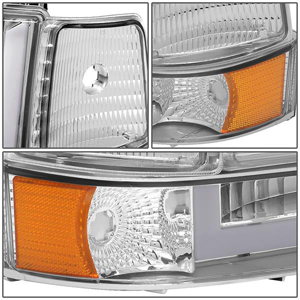 LED DRL Headlights92-96 Ford F-150 F-250 F-350 Bronco - CA Auto Parts