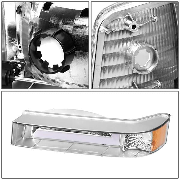 LED DRL Headlights92-96 Ford F-150 F-250 F-350 Bronco - CA Auto Parts