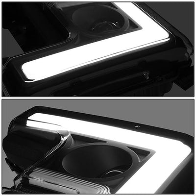 17-19 Ford F-250 F-350 F-450 F-550 Super Duty Headlights - 3D LED DRL - Clear Lens - Clear Corner - Projector - Pair - HL-LB-F25018-BK-CL1 - 5