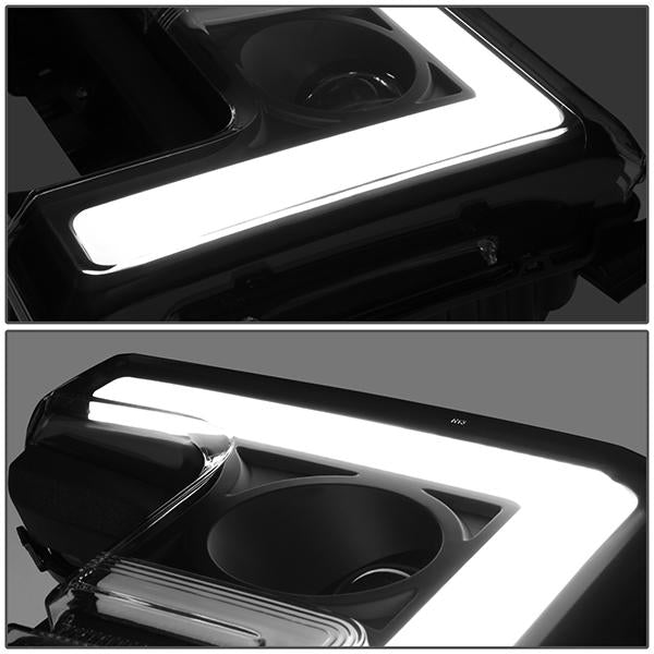 17-19 Ford F-250 F-350 F-450 F-550 Super Duty Headlights - 3D LED DRL - Clear Lens - Clear Corner - Projector - Pair - HL-LB-F25018-BK-CL1 - 5