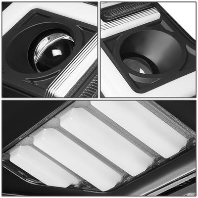 17-19 Ford F-250 F-350 F-450 F-550 Super Duty Headlights - 3D LED DRL - Clear Lens - Clear Corner - Projector - Pair - HL-LB-F25018-BK-CL1 - 8