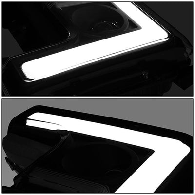 17-19 Ford F-250 F-350 F-450 F-550 Super Duty Headlights - 3D LED DRL - Smoked Lens - Amber Corner - Projector - Pair - HL-LB-F25018-BK-SM-AM - 5