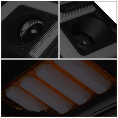 17-19 Ford F-250 F-350 F-450 F-550 Super Duty Headlights - 3D LED DRL - Smoked Lens - Amber Corner - Projector - Pair - HL-LB-F25018-BK-SM-AM - 8
