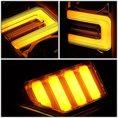 17-19 Ford F-250 F-350 F-450 F-550 Super Duty Headlights - 3D LED DRL - Clear Lens - Amber Corner - Projector - Pair - HL-LB-F25018-CH-AM - 6